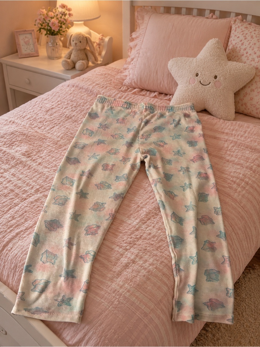 Girls’ Vintage (1990’s) Tie-Dyed Pajama Bottoms in Pink and Blue Shells